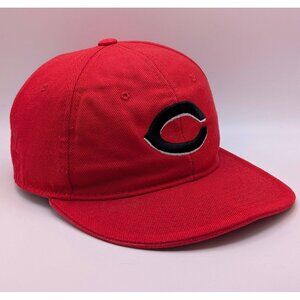 VTG CINCINNATI REDS Vintage 80s Hat Land Red Black C Logo Fitted Mens Size 7